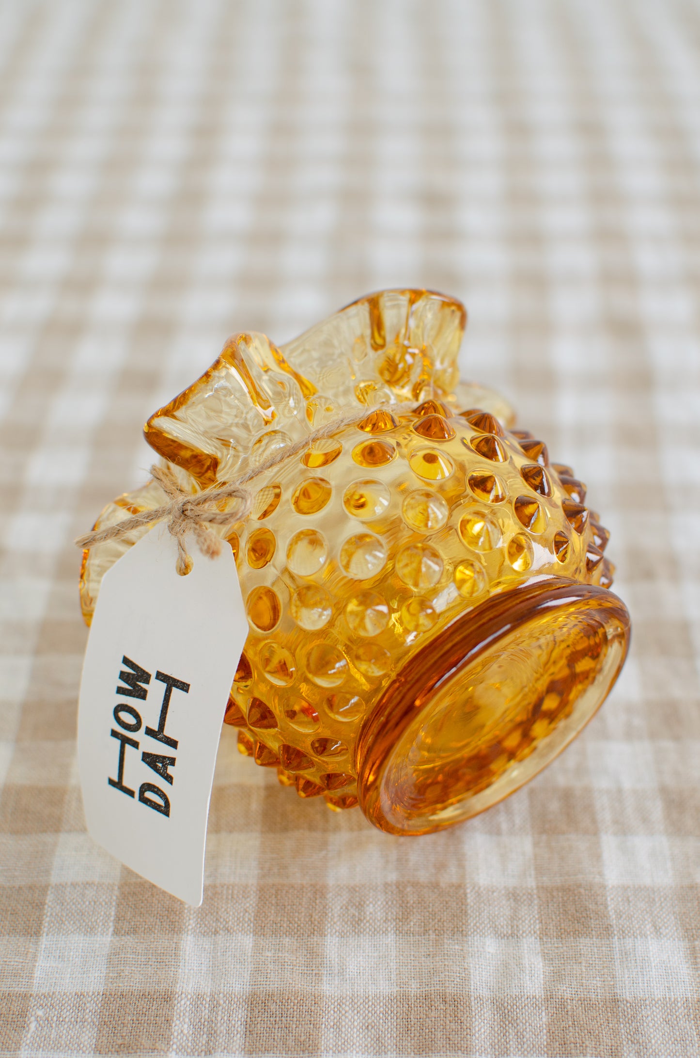 Mini Fenton Amber Glass Vase