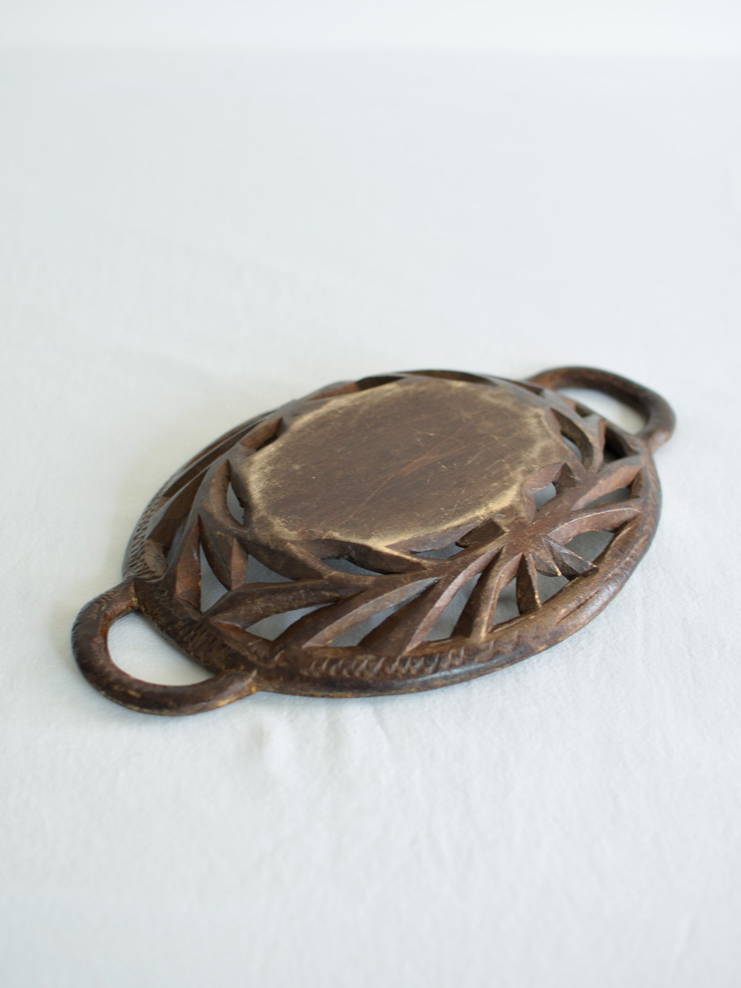 Antique Wooden Edelweiss Bowl