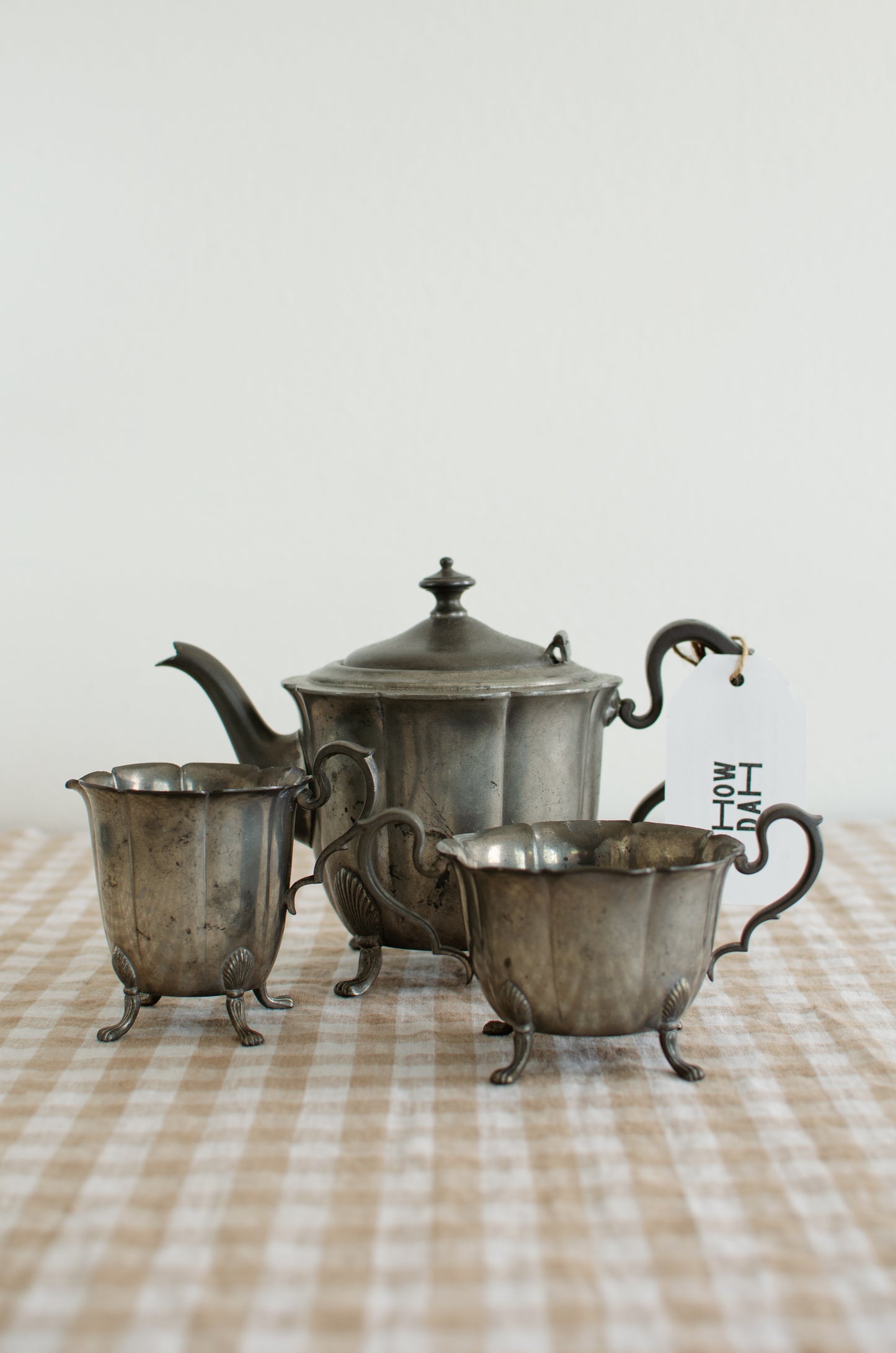 Decorative Pewter Tea Set