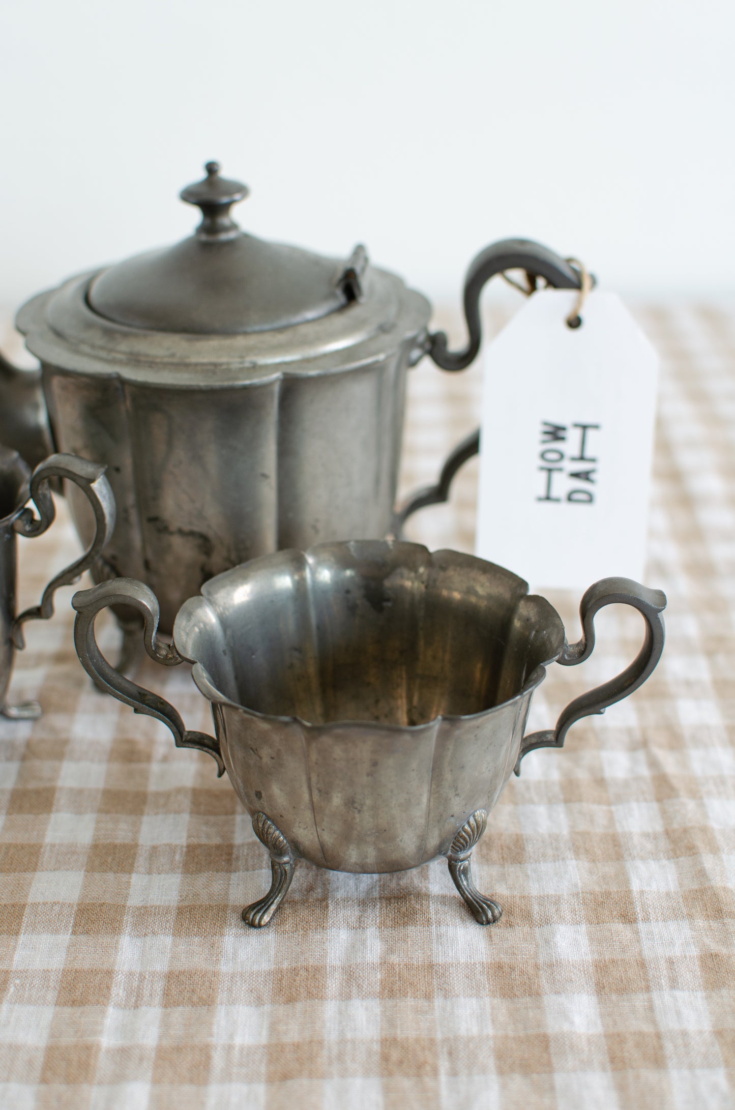 Decorative Pewter Tea Set