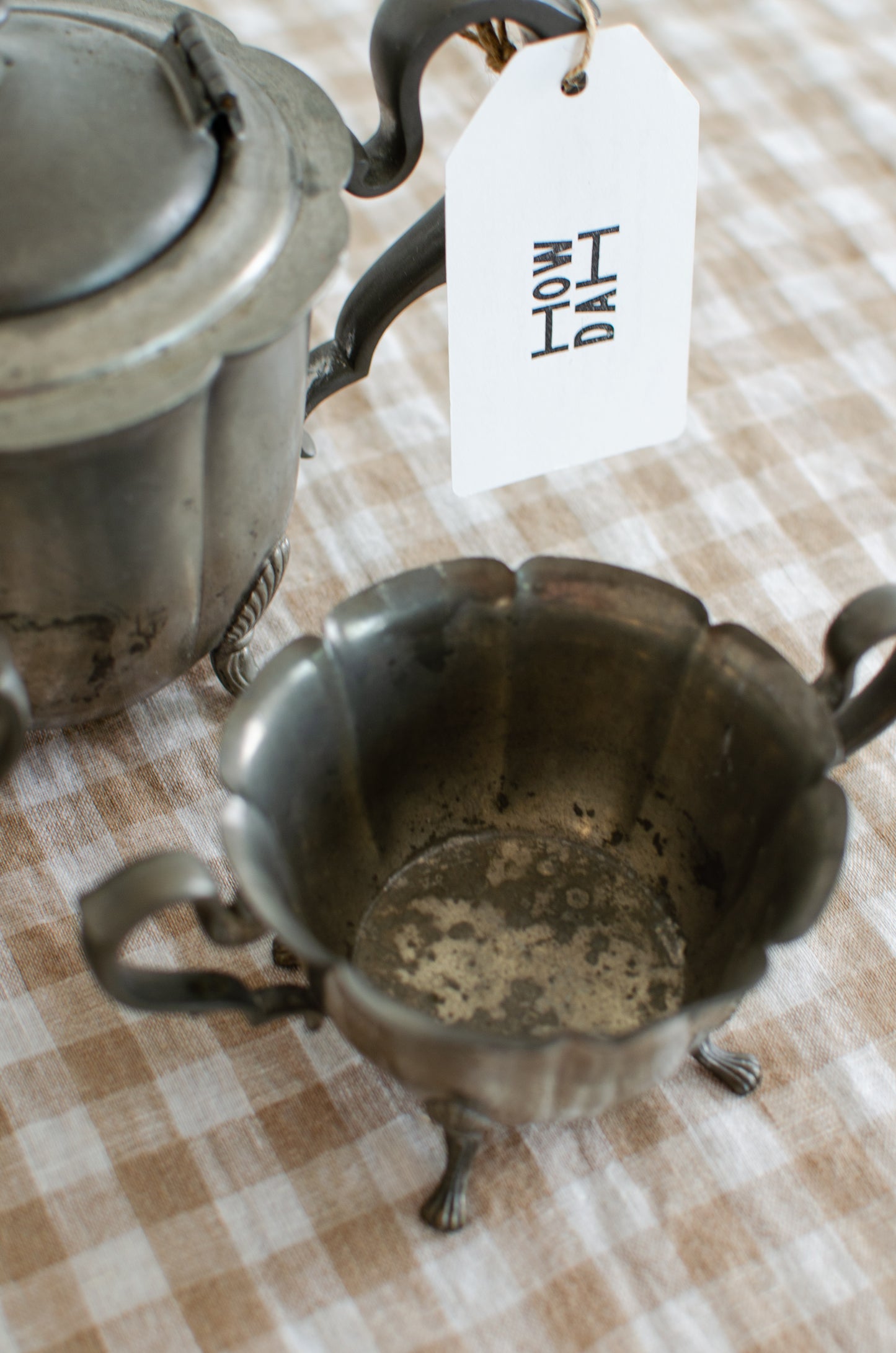 Decorative Pewter Tea Set