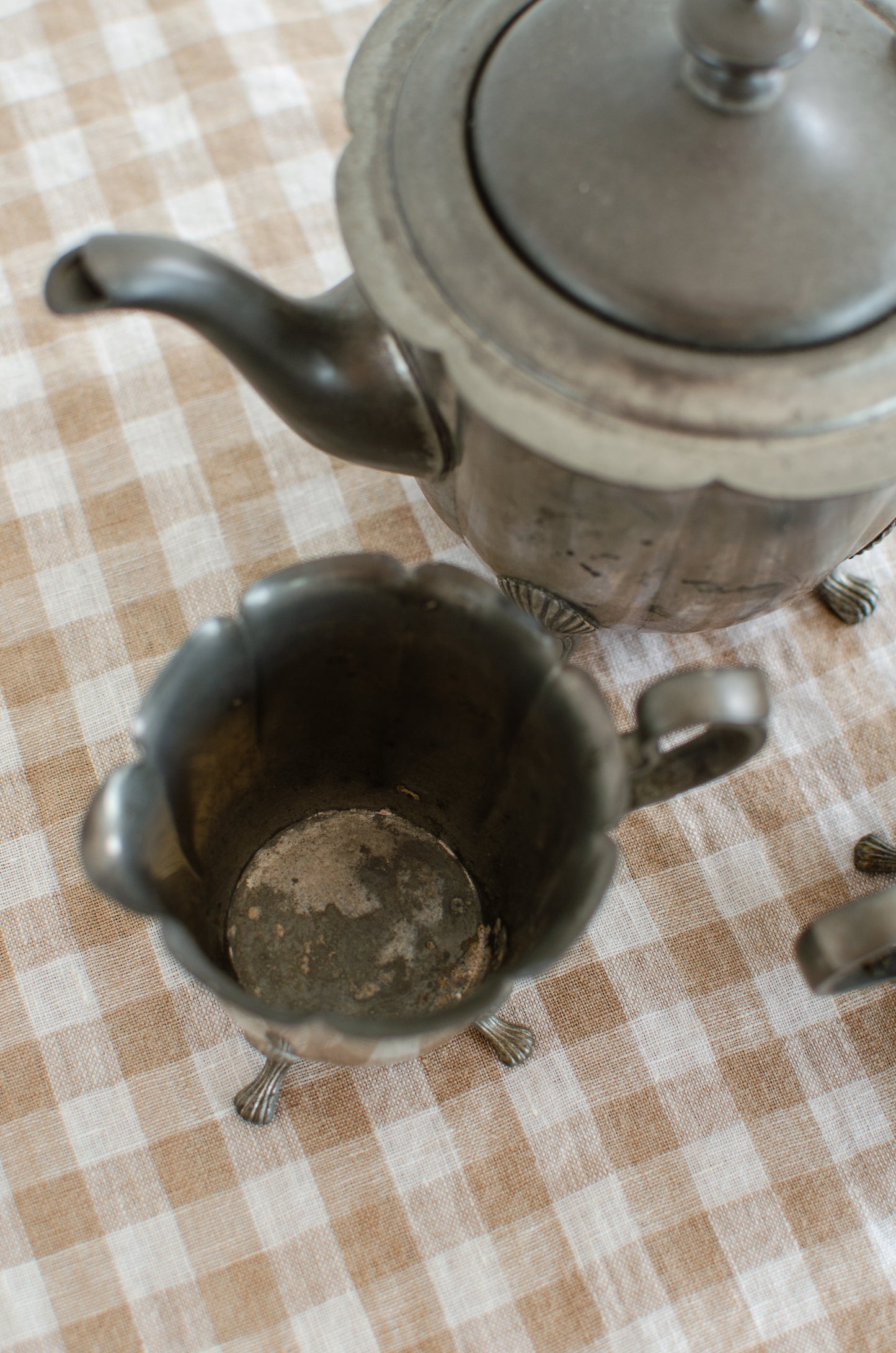 Decorative Pewter Tea Set