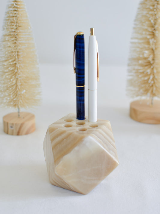 Faceted Onyx Pen Holder