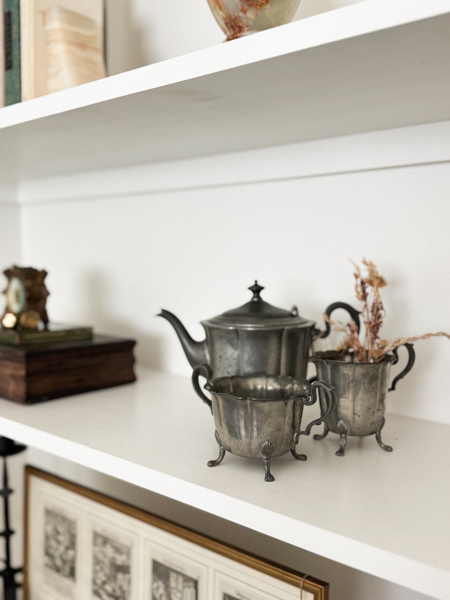 Decorative Pewter Tea Set