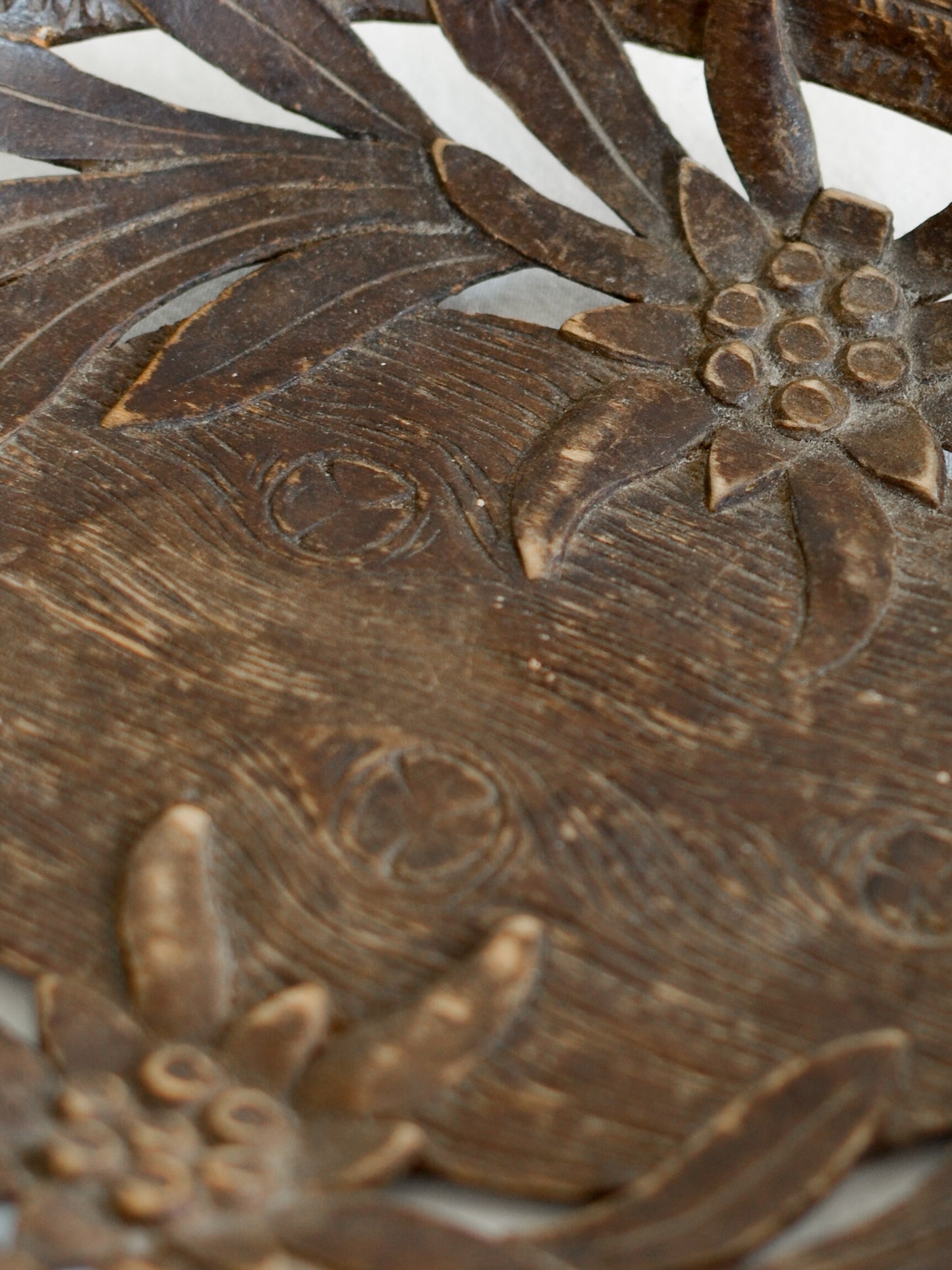 Antique Wooden Edelweiss Bowl